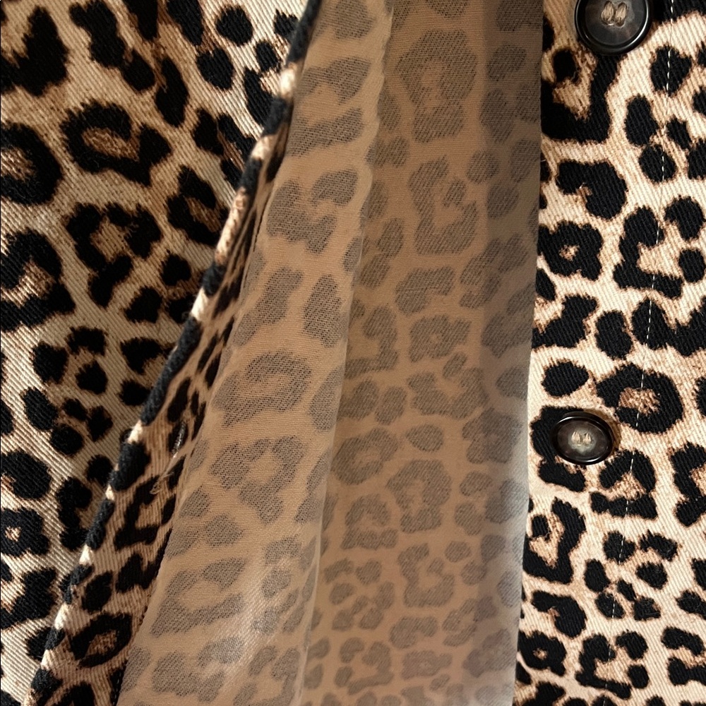 H & M Cotton Twill Animal Print Shacket Jacket Medium - Picture 8 of 12
